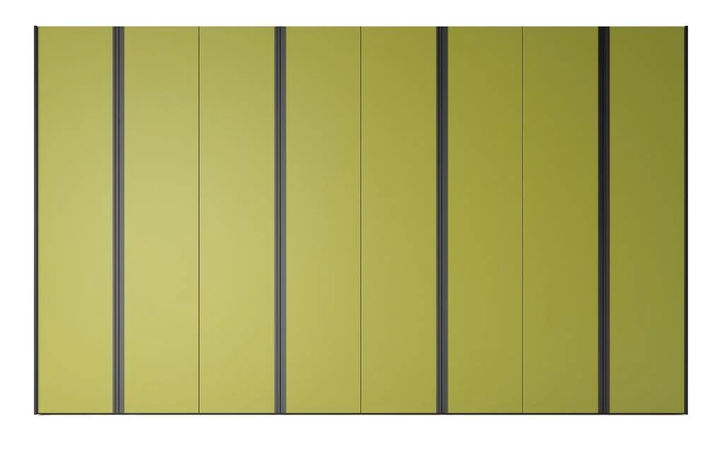 Armario de ocho puertas batientes en color Oliva