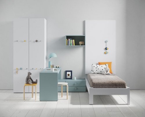 Habitación infantil con la cama BOLD, una distribución funcional y elegante