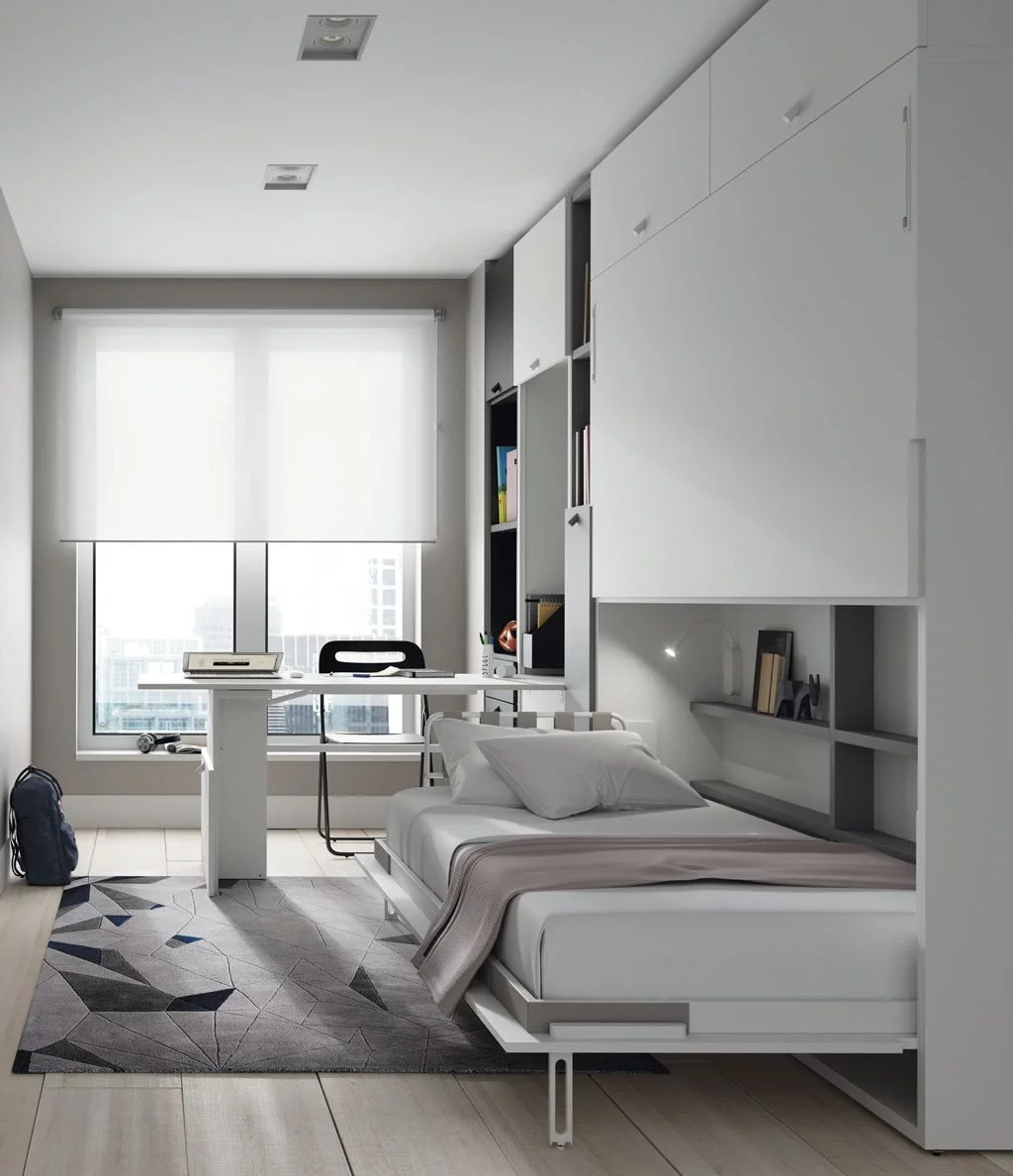 Una litera abatible con mesa estudio plegable que te sorprenderá