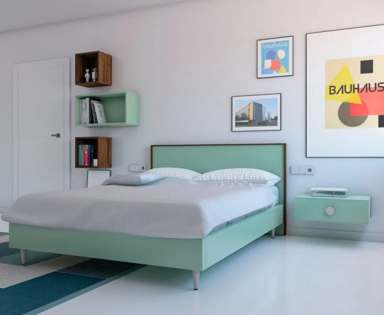 Cama con cabecero marco madera