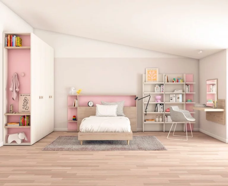 Dormitorio juvenil para una niña de estilo romántico