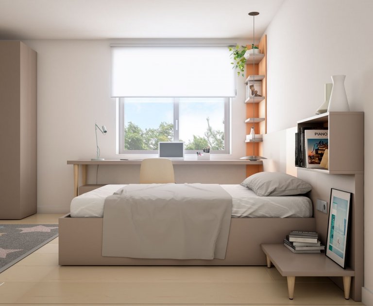 Mesa de zona estudio muy amplia para el dormitorio juvenil