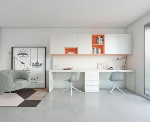 Muebles en color Ivory con detalles color Nude