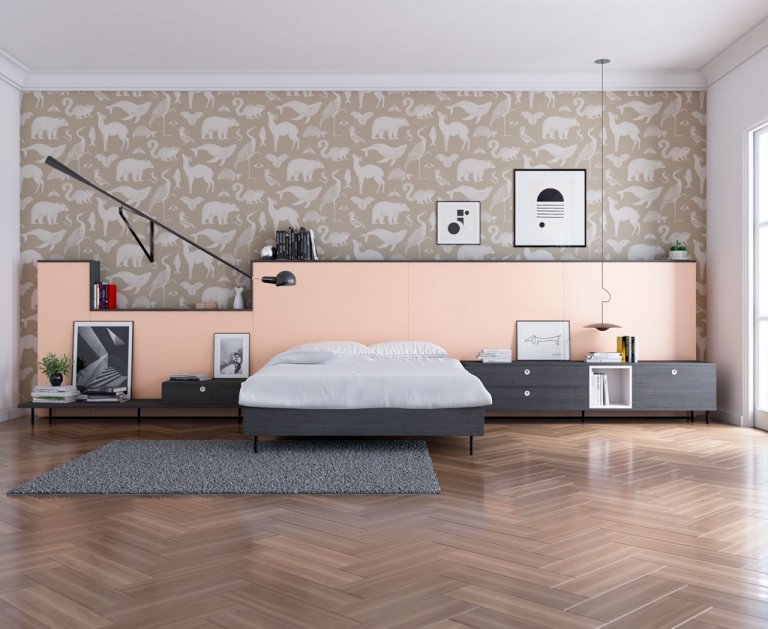 Muebles combinados en color Noir y Nude