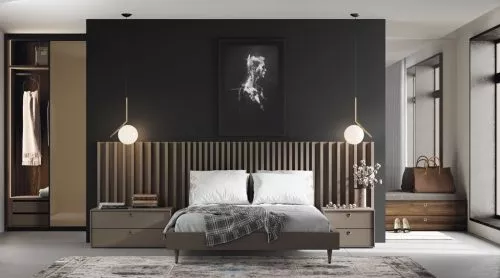 Dormitorio elegante con el cabecero modelo Slat