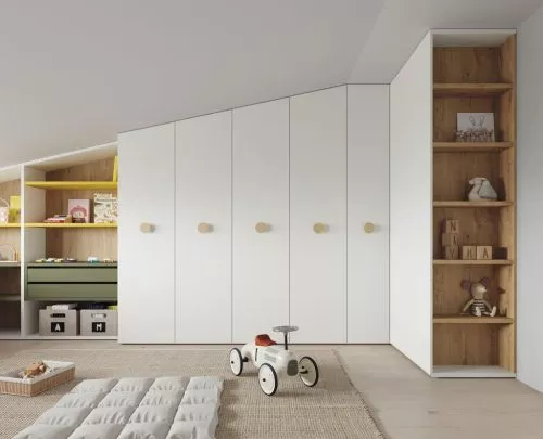 Dormitorio de lujo LED Armario de luz Closets cama moderna