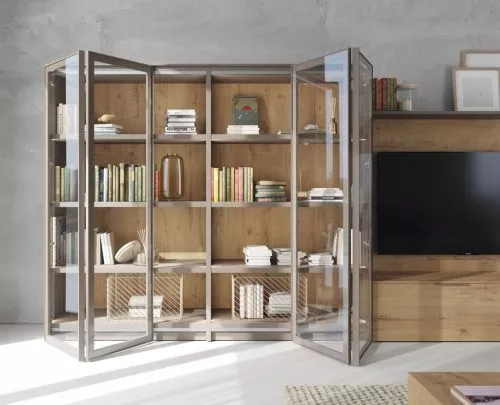 Detalle de las puertas plegables para el mueble del salón