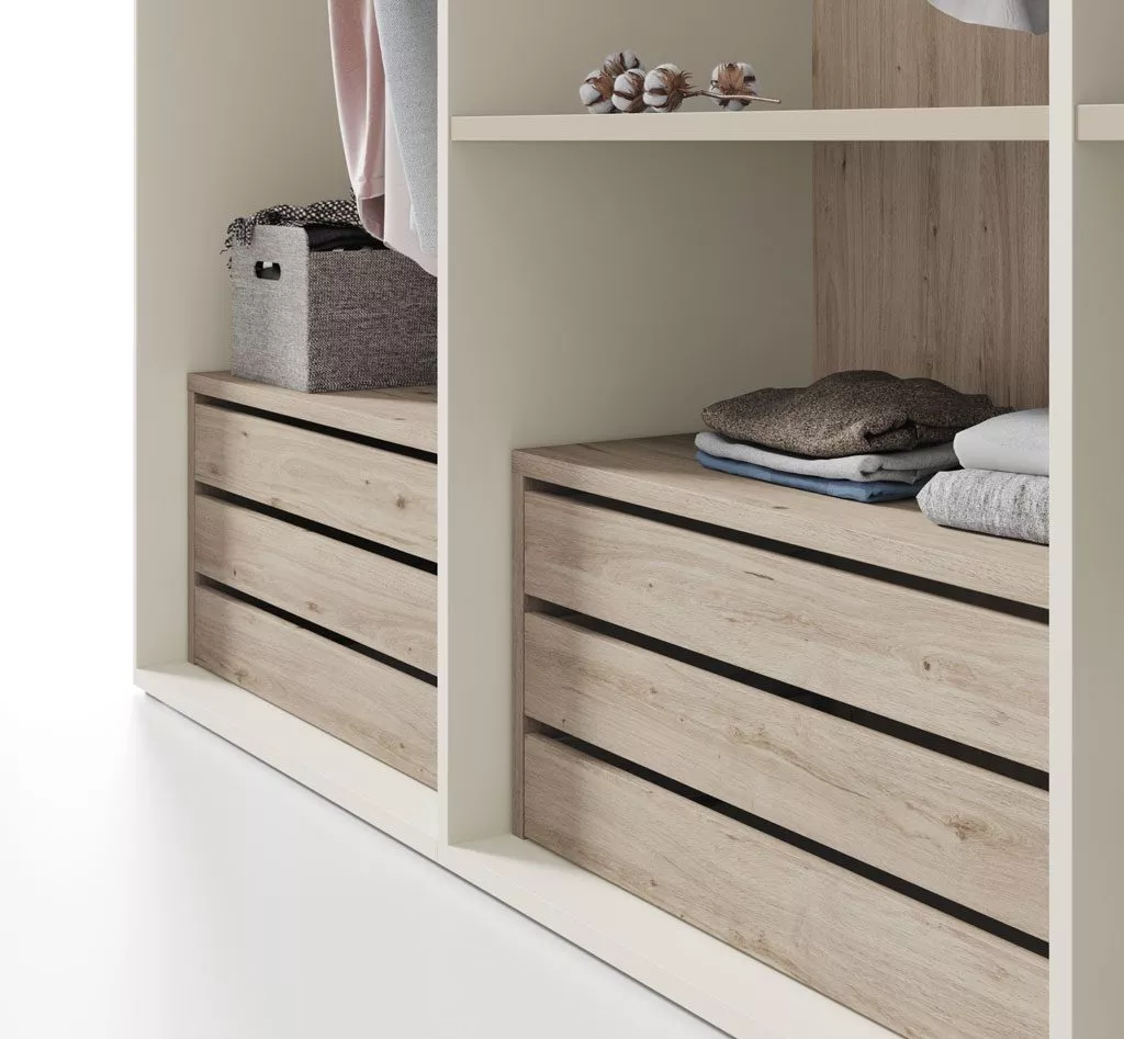 Distribución interior de armarios y medidas para cada tipo de prenda   Interiores de armarios, Diseño de armario para dormitorio, Mueble para ropa