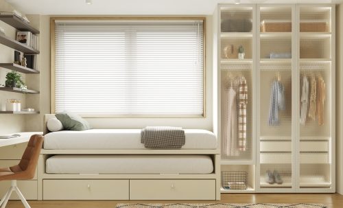 Armario con puertas LUX y cristal QUADRATO