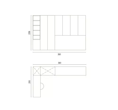 Medidas de este dormitorio con cama abatible integrada