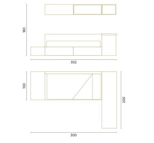 Medidas del dormitorio juvenil con cama modular Medidas del dormitorio juvenil con cama modular