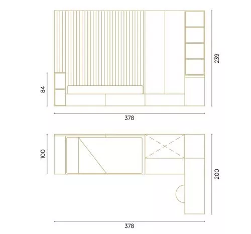 Medidas de este dormitorio con panelado