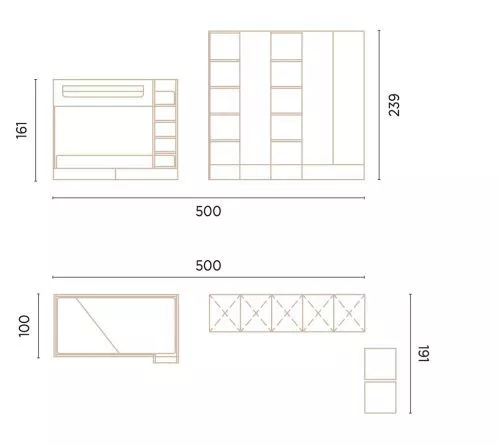Medidas de este dormitorio con litera y armario