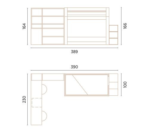 Medidas de este dormitorio con litera Medidas de este dormitorio con litera