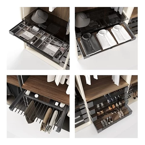 Detalle de los casilleros de los interiores de armarios